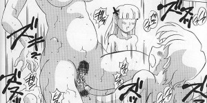 【エロ漫画】息子を彼女の前で見せつけセックスしちゃう淫乱母親…騎乗位やバックで生ハメ中出しいちゃラブセックスしちゃう【目白次美：淫乱トライアングル】