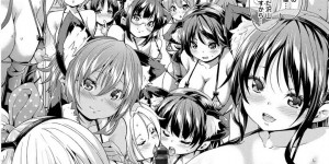 【エロ漫画】先生に性学と称してエッチな事を迫るムチムチJK達…彼女たちは彼を取り囲んで素股したり、騎乗位で生ハメセックスしたりとハーレムセックスしまくる！【丸居まる:LessonH】