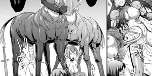 人を喰らうケンタウロスに襲われて身体を乗っ取られた美人冒険者…ケンタウロス化した仲間に襲われたもう一人の女冒険者も馬ちんぽで無理やり犯され、鬼畜獣姦レイプで陵辱アヘ絶頂
