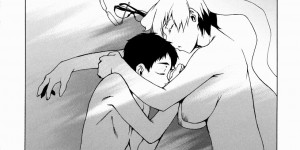 【エロ漫画】全裸になって誘惑しちゃう巨乳JKの眼鏡っ子女子校生…手コキやパイズリやフェラチオで顔射ぶっかけや、やクンニからアナルファックから３P２穴中出し和姦セックス【竹村雪秀：BAND OF BROTHERS】