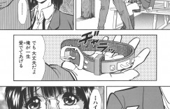 【エロ漫画】通学電車の中で痴漢被害にあっているのにもかかわらずオナニーしてしまう欲求不満なメガネJK。車内で彼に無抵抗にされるがままにされ公開セックスで中出しされて絶頂イキ！【飯尾鉄明：アイド 】