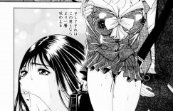 【エロ漫画】キモオタ男子から調教を受ける清楚系黒髪JK…従順な彼女は飲食店で手マンされたり、公衆トイレに連れ込まれては中出しセックスさせられたりする！【上高野御池:踊る淫天使】