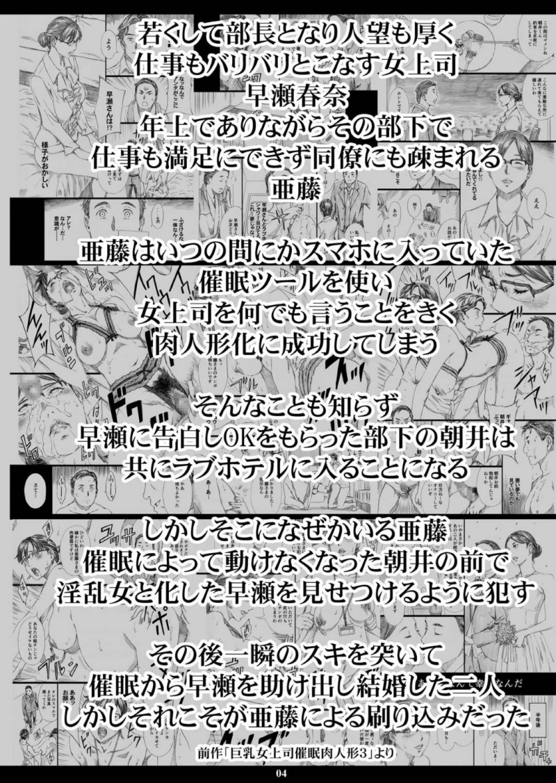 年上部下に催眠をかけられ陵辱される年下人妻女上司…催眠術で夫の目の前で何度も犯され、接待の席で肉便器として輪姦集団レイプでイキまくる！【天野雨乃：巨乳女上司催眠新婚性活】