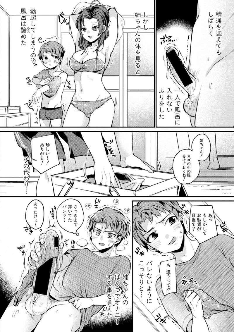 【エロ漫画】巨乳で美人なお姉ちゃんに恋をしていた弟くん。姉を自分のモノにしたくてエロ下着を着せて、陰毛マンコに挿入。レイプみたいに犯したけど、近親相姦でNTRに成功だ