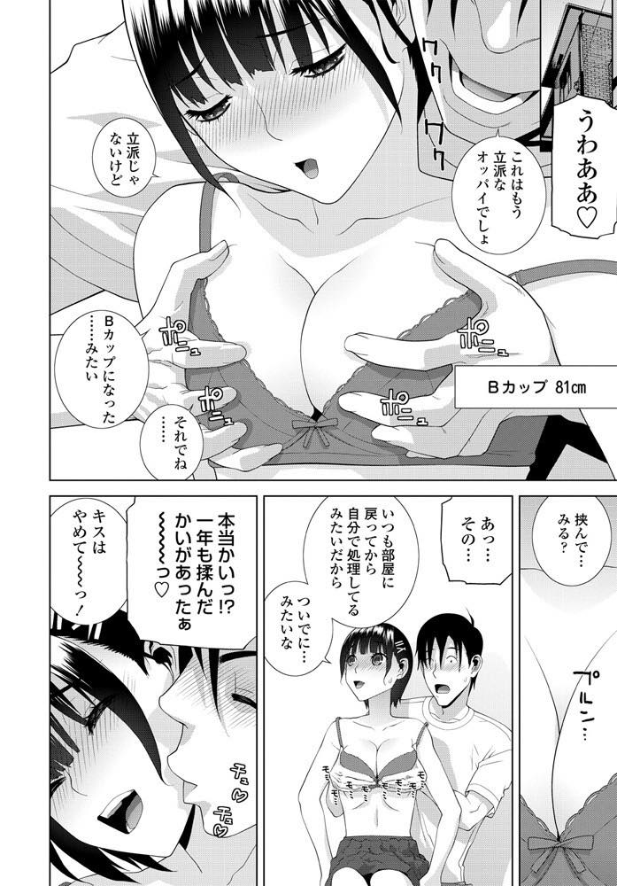 【エロ漫画】義兄ちゃんにちっぱい胸の時から揉まれ続けてIカップまでに成長した巨乳娘！毎日ひたすら揉み続けてパイズリできるようにまでなり欲情したチンポを生挿入中出しセックス！【志乃武丹英】