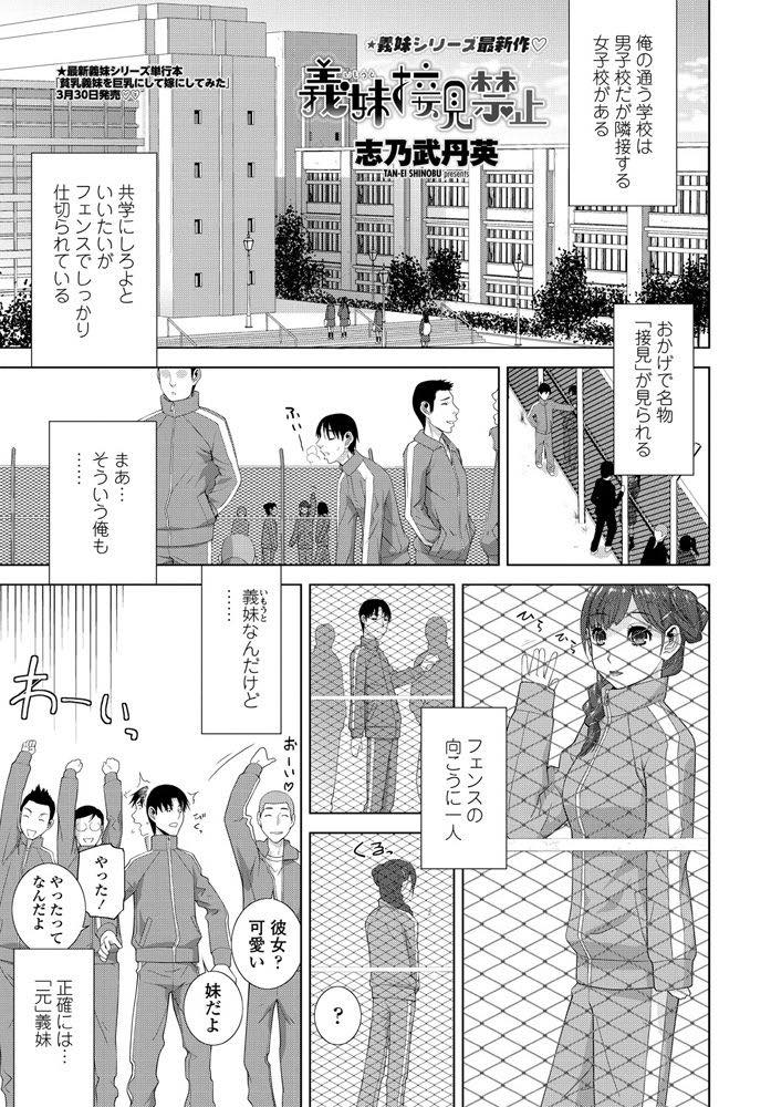 【エロ漫画】学校で義兄とフェンス越しにセックスする巨乳JK！フェンス越しにチンポとマンコを弄り合いびしょ濡れになったマンコに中出しセックス！【志乃武丹英】