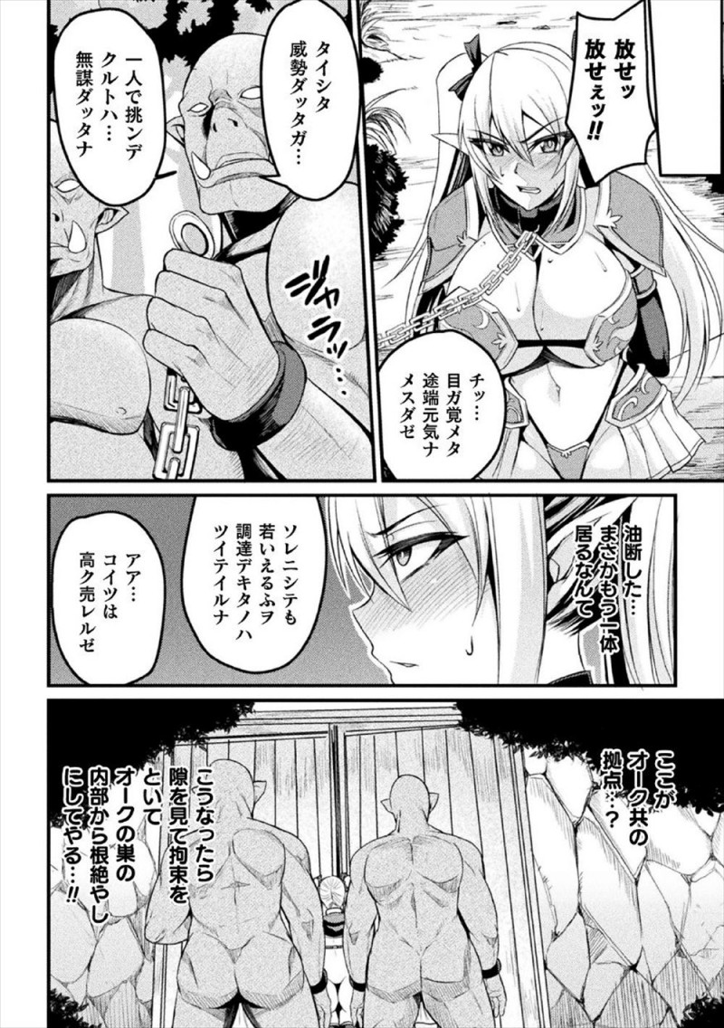 【エロ漫画】油断してオークに捕まってしまった巨乳エルフの美人戦士が、オークの巨根ちんぽで処女を散らされひたすら犯され苗床にされてしまう！