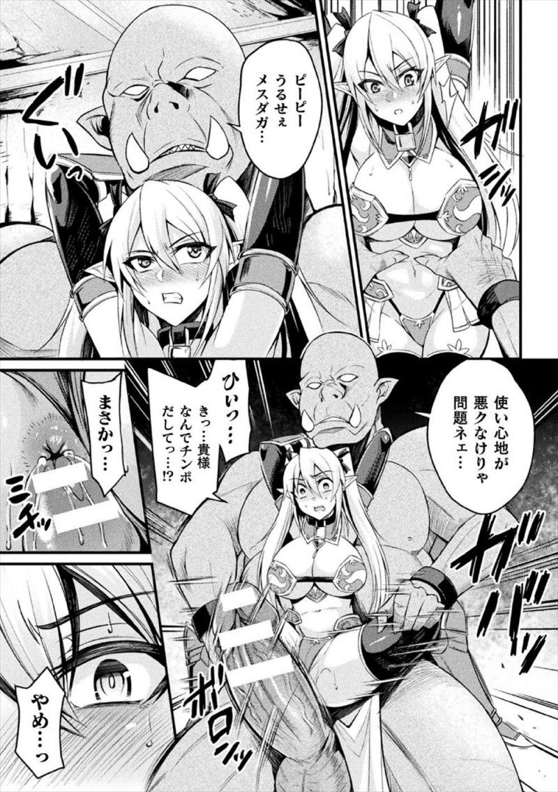 【エロ漫画】油断してオークに捕まってしまった巨乳エルフの美人戦士が、オークの巨根ちんぽで処女を散らされひたすら犯され苗床にされてしまう！